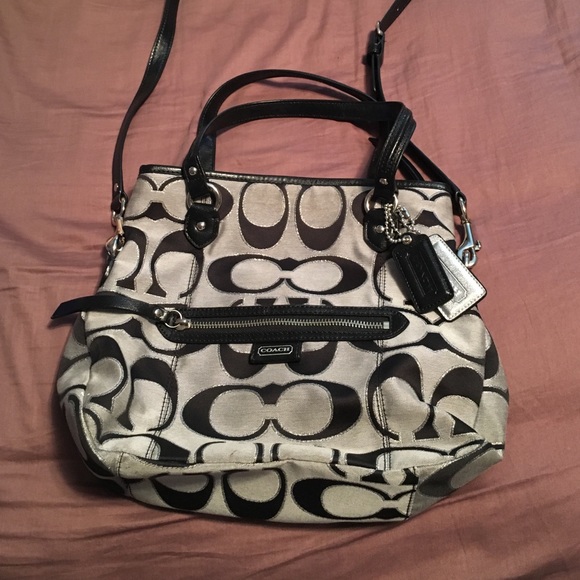 Black and Silver Coach Purse