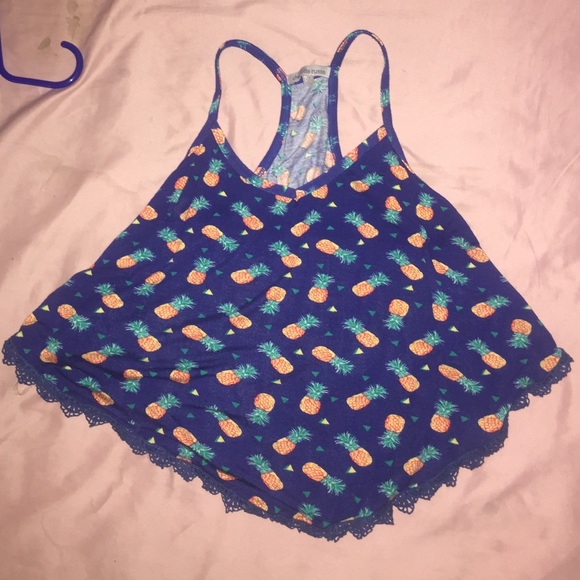 Pineapple crop top blouse! Only 8$!
