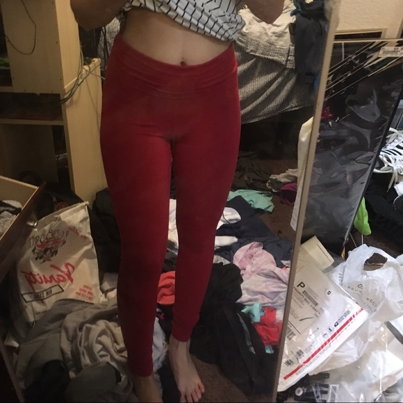 CLOSET CLOSING Red Nike fold down leggings - Picture 1 of 2