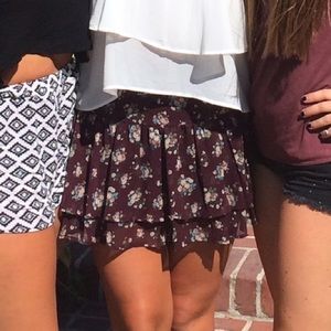 Nordstroms Lush Floral Mini Skirt A line cut