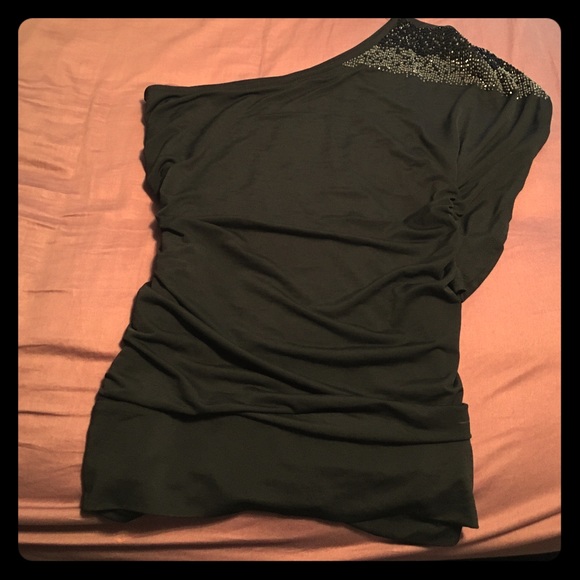 Beaded One Shoulder Top