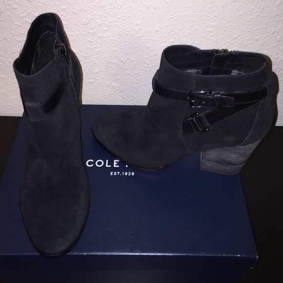 Cole Haan suede booties 9.5 can fit size 9 - New!