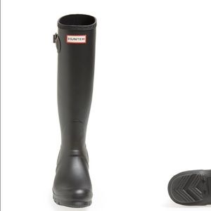Tall Matte Black Hunter Rain Boots