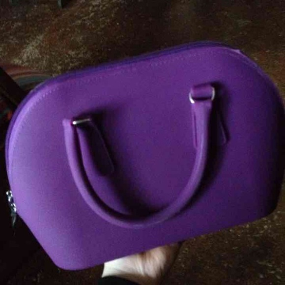Purple Rubber Makeup Bag