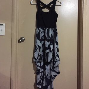 Black and white high low dress