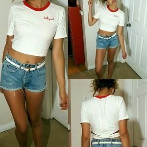 Hellyaas Cropped Ringer T-Shirt by Kendall & Kylie