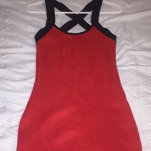 Red and black dress