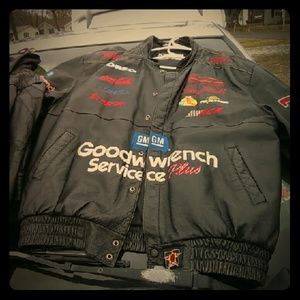 Leather racing coat