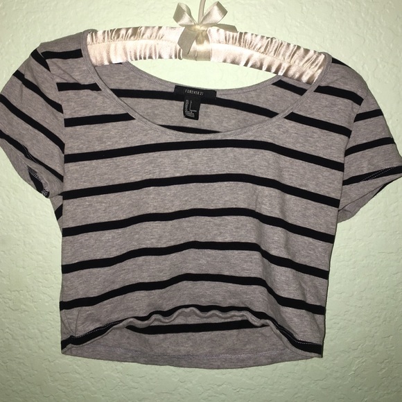 Black N Grey Crop Top