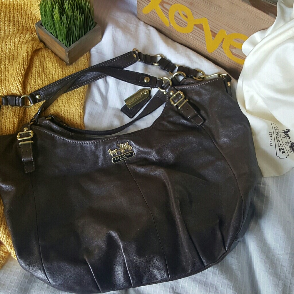 Rare large Coach Madison leather bag