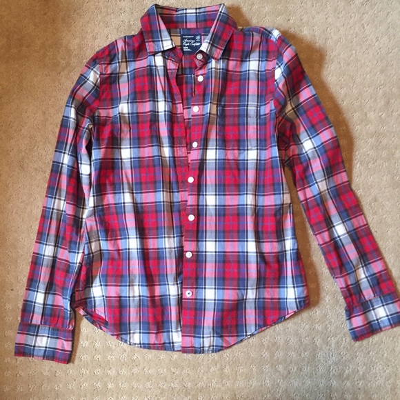 American Eagle Outfitters Tops - Red, White, and Blue Button Down