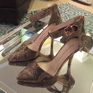 Chinese Laundry Solitaire Blush Snake Heels