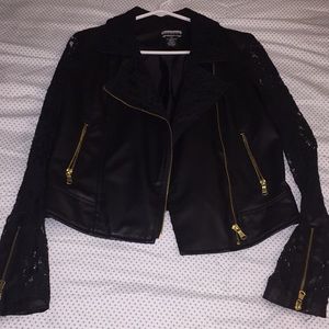 Leather and lace jacket