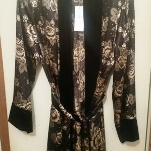 Black Silk Robe NWT