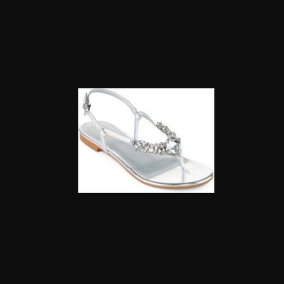 Embellished Silver Sandals NWOB - Picture 2 of 4