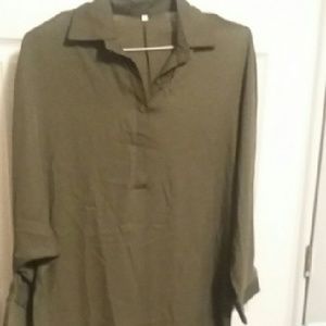 Olive green sheet tunic, NWOT