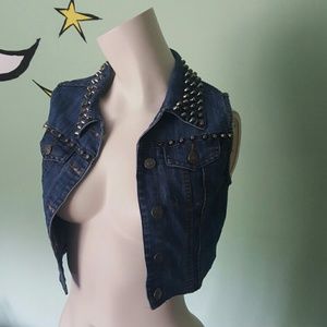 Mini Denim Studded Jacket