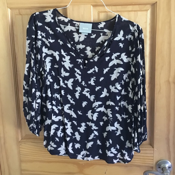 Anthropologie Maeve Dove pattern top