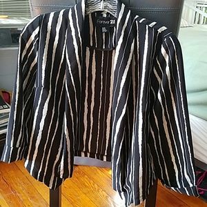 Striped forever 21 blazer