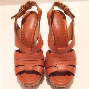 Chloe cork wedge sandal