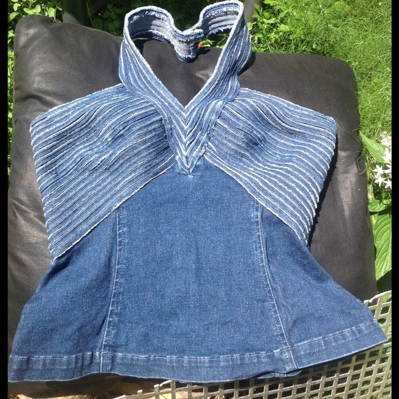 Denim halter top