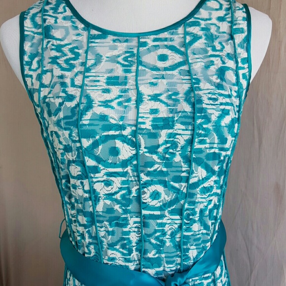 Pretty Teal and white Sumner Dress (2 peices) - Picture 2 of 4