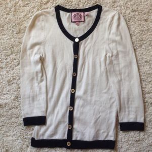 Juicy Couture Black and Cream Cardigan