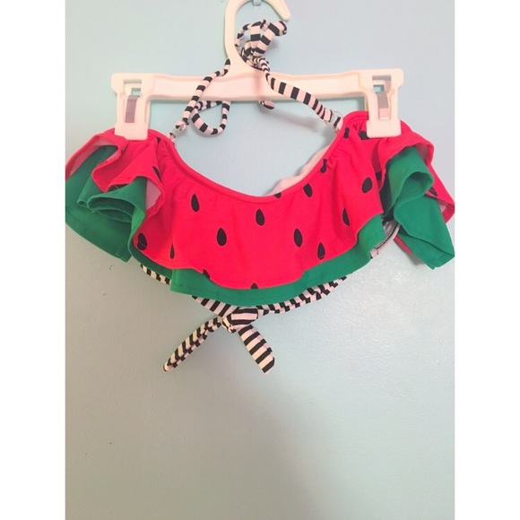 Flounce "watermelon" bikini top