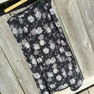 Black floral skirt