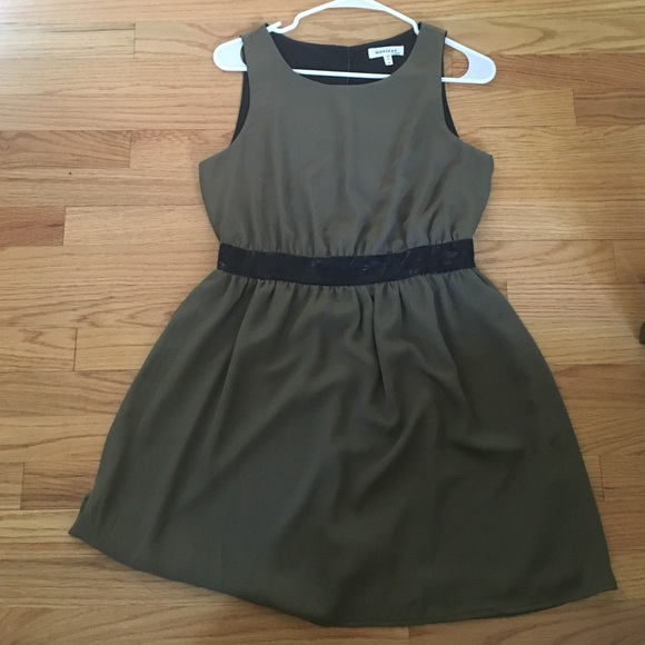 Forest green dress with open back