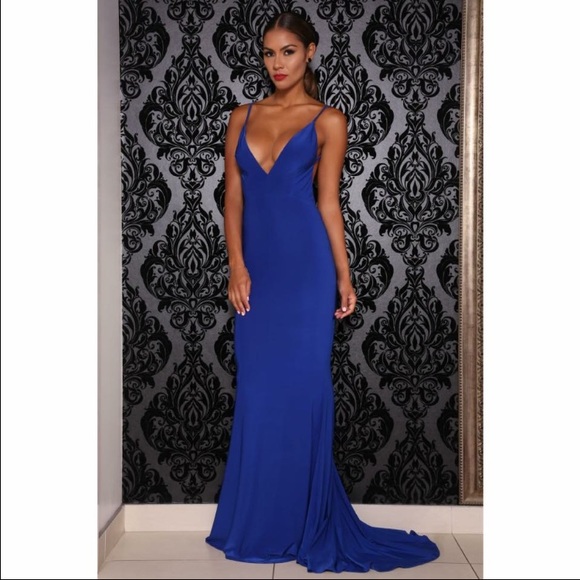Blue low back gown