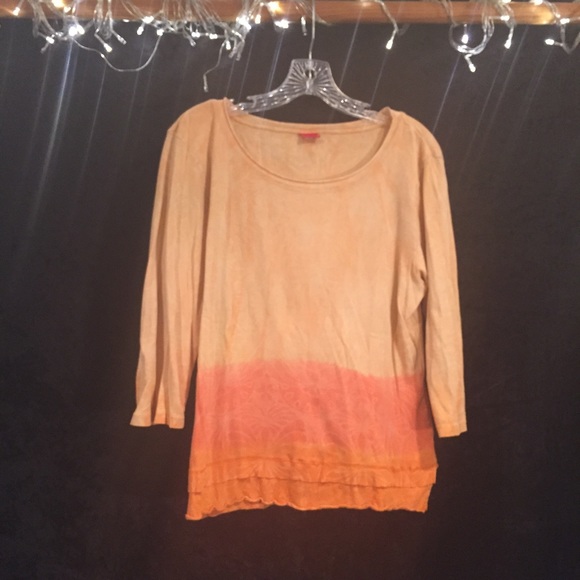 Orange Ombré long sleeve shirt