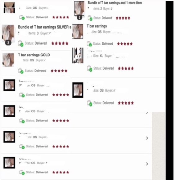 T bar earrings GOLD - Picture 3 of 3