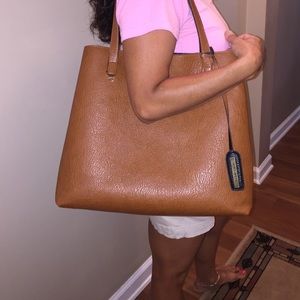 Large brown & black reservable tote