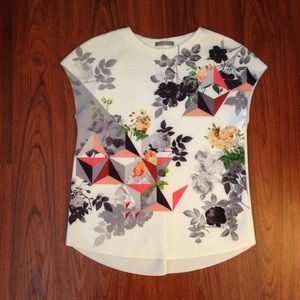 ZARA Floral/Geometric Shirt