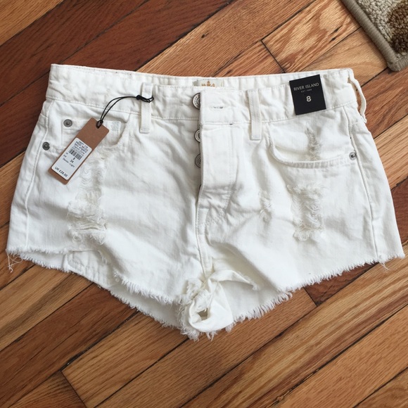 ASOS Pants - Brand new ASOS white denim shorts, size 0/2