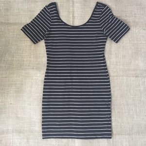 Black and Tan striped knit dress