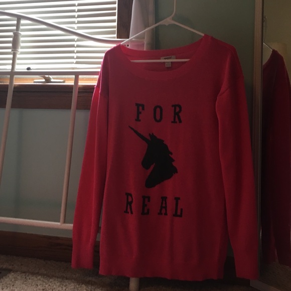 Pink Arizona "For Real" unicorn sweater
