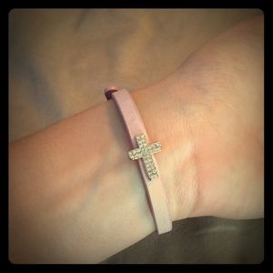 BCBGeneration embellished cross leather bracelet