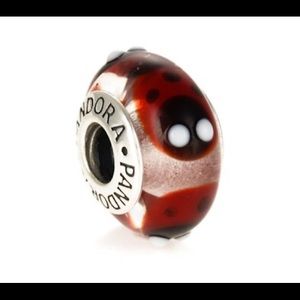 Authentic Pandora glass Ladybug bead
