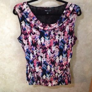 Cable & Gauge Sleeveless Geometric Top XL