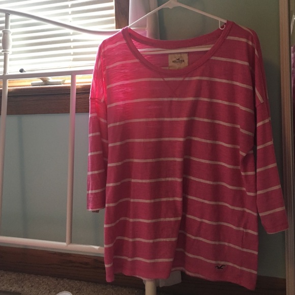 Hollister striped mid-sleeve shirt