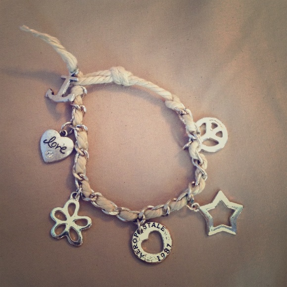 Aeropostale nautical rope & chain charm bracelet