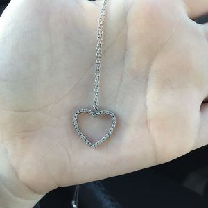 Silver necklace with heart
