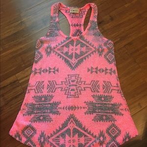 Racer back hot pink tank