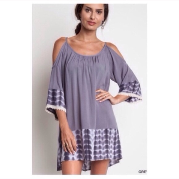 ❗️2 COLORS❗️Lavender Tie Dye Loose Mini Dress - Picture 2 of 3