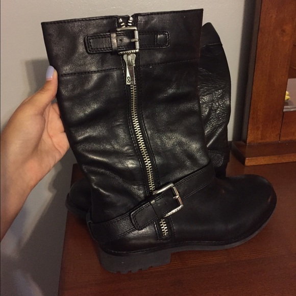Coach motorcycle leather boots