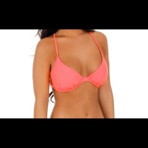 Peach Body Glove crisscross back bikini top DD Cup