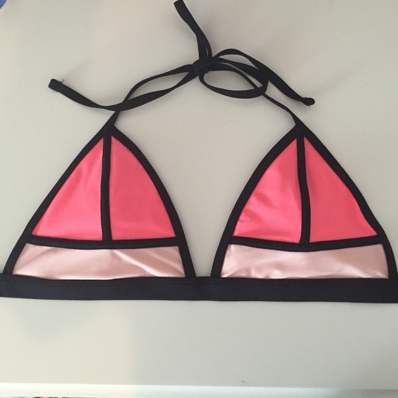 Women's Colorblock Triangle Bikini Top