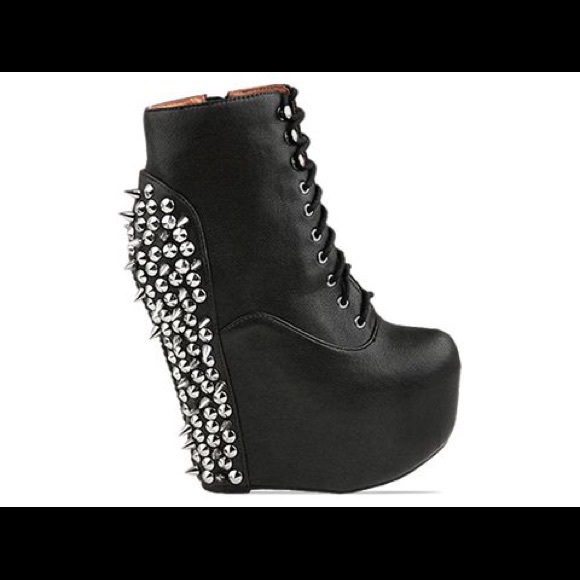 Black Jeffrey Campbell Spiked Wedges, size 9